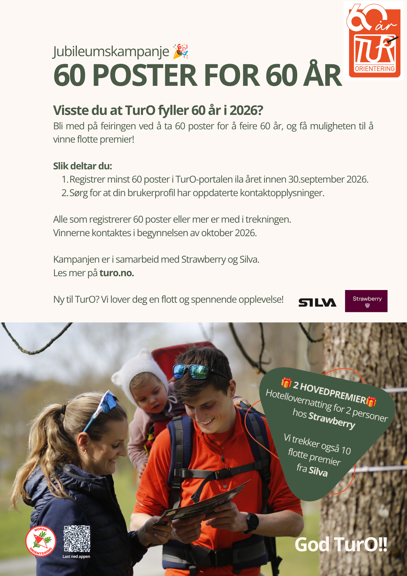 Ta 60 poster for å feire 60 år med TurO!