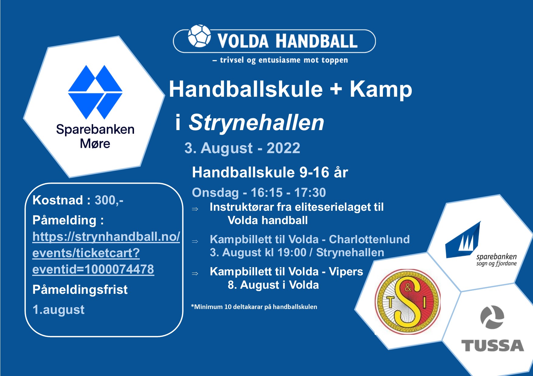 Håndballskole + kamp billetter