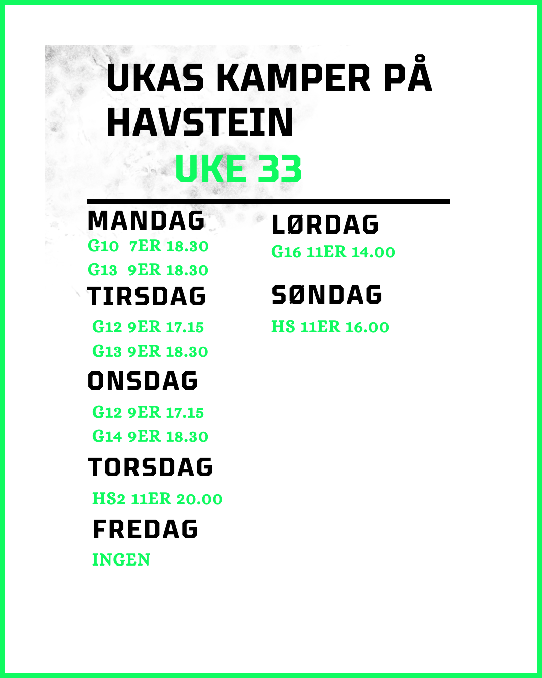Ukas kamper på Havstein
