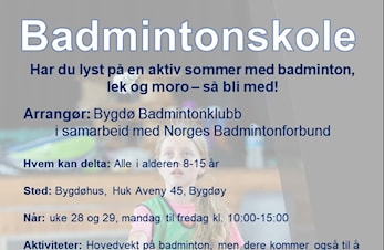 Oppdatering: Badmintonskole 2023 - uke 28 og 29