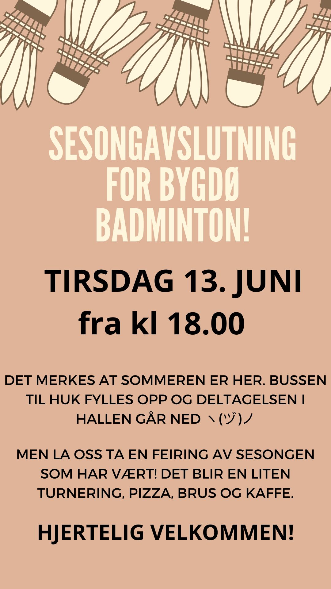 Invitasjon til sesongavslutning!