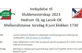 Klubbmesterskap mellomdistanse neste uke