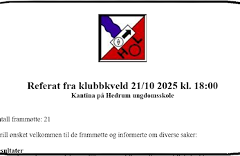 Referat fra klubbkvelden 21. september 2025