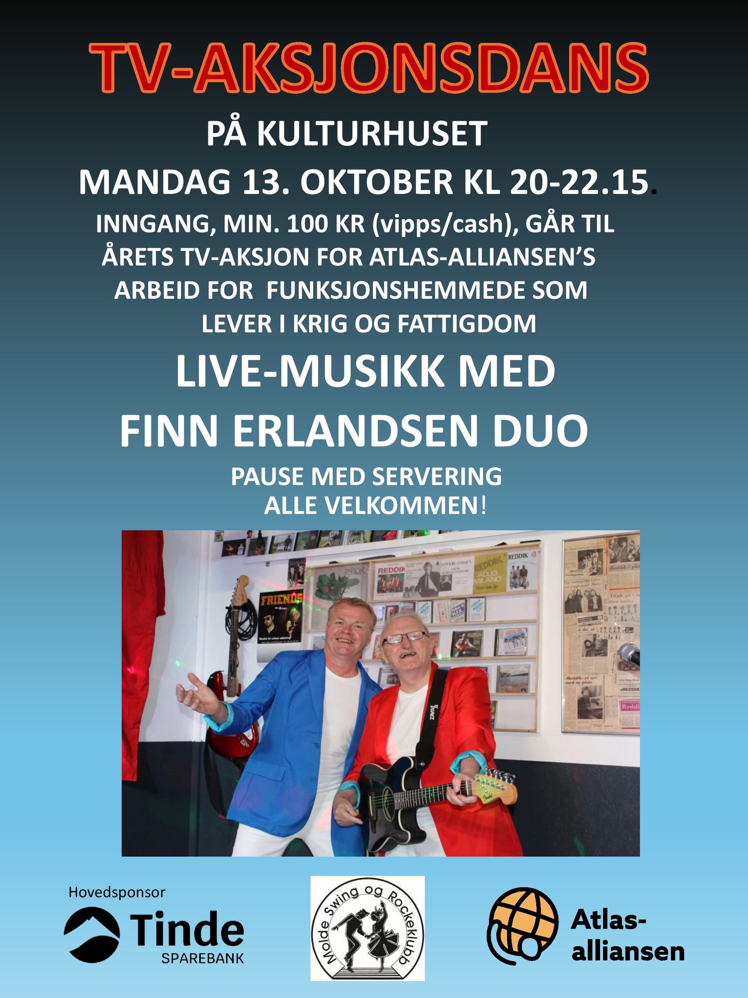 Mandag 13. oktober er det duket for årets TV-aksjonsdans på Kulturhuset kl. 20-22.15.