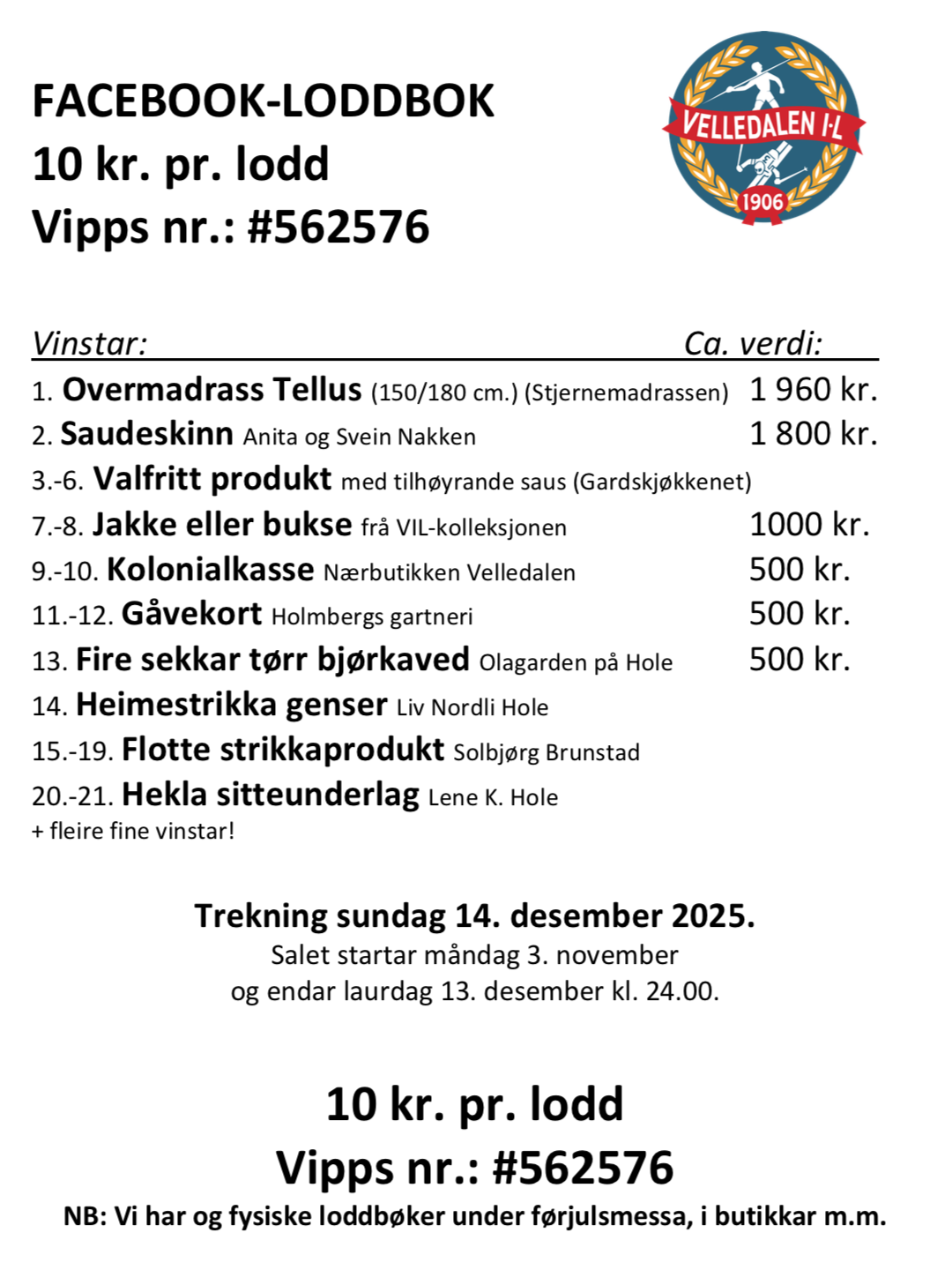 Salet i gong både frå årets digitale og fysiske loddbok