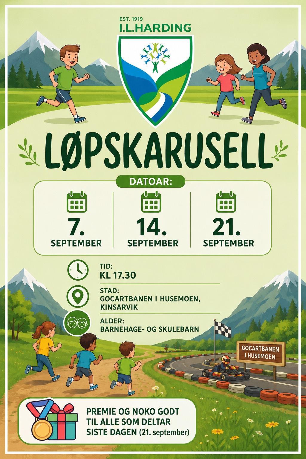 Løpskarusell i Kinsarvik hausten 26