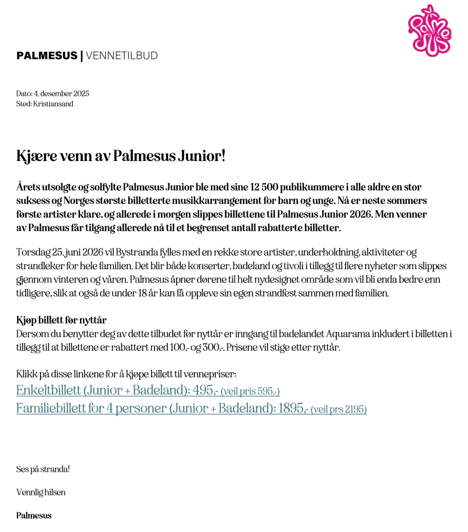 Palmesus Junior 2026