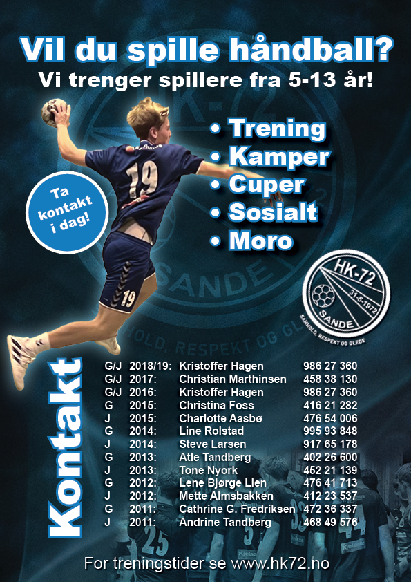 Lurer du på å prøve håndball? Velkommen til HK-72!