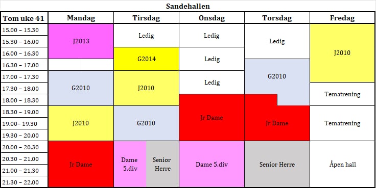 Image for Treningstider 26/27 publisert!