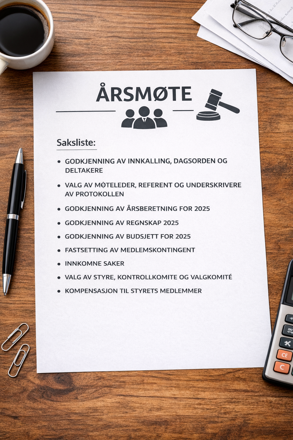 ÅRSMØTE 2026 MANDAG 25.3. KLOKKEN 2000. KLUBBHUSET