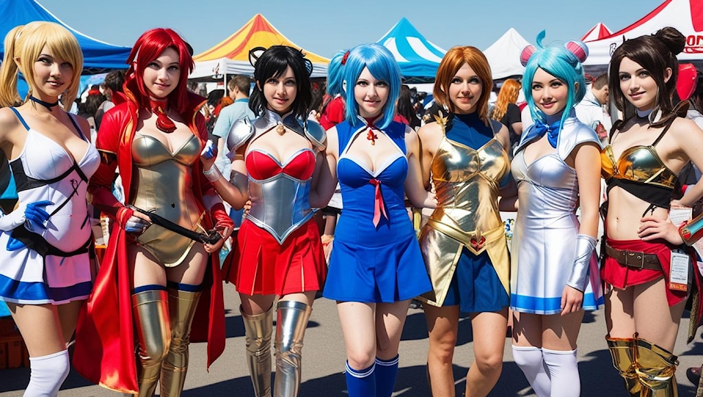 Woman dressed in a colorful and detailed cosplay costume, showcasing creative cosplay ideas for women at a convention - Creed Leather
