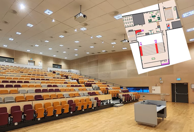 Et bilde som inneholder innendørs, tak, møbler, veggKI-generert innhold kan være feil.