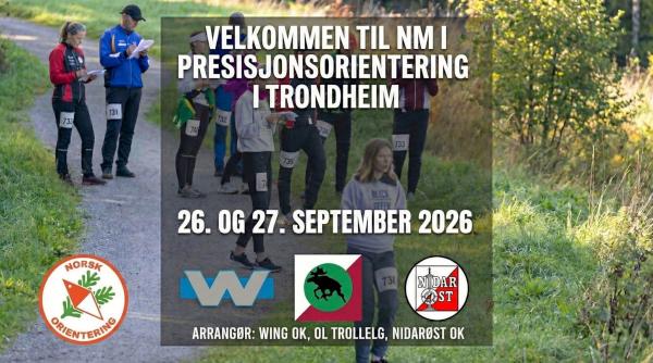 Velkommen til NM i Presisjonsorientering 2026 i Trondheim!
