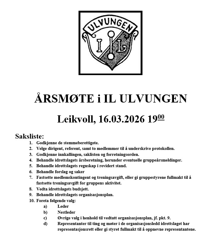 Årsmøte IL ULvungen