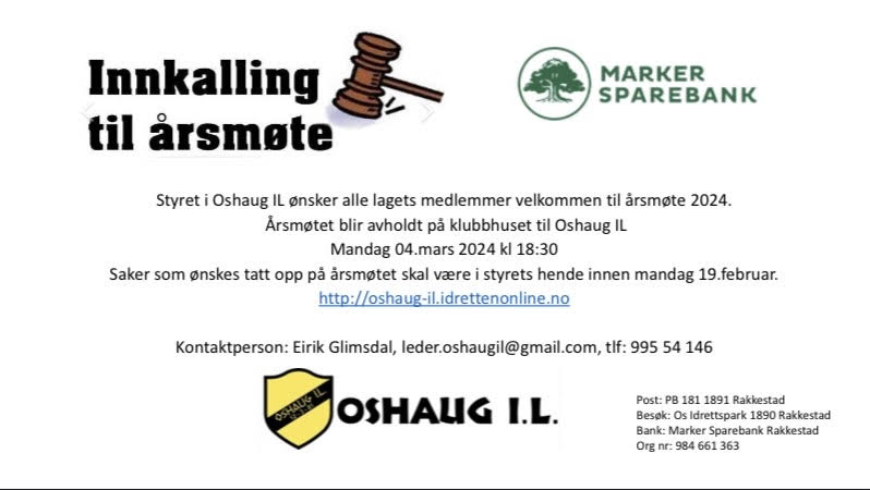 Innkalling til årsmøte