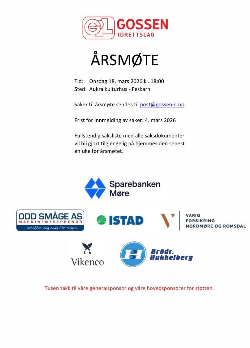 Image for ÅRSMØTE GOSSEN IDRETTSLAG 2026