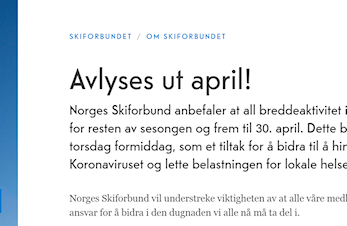 Felles aktivitet avlyst ut april