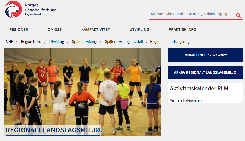 Håndballspillere fra Utleira IL på regional landslagsamling