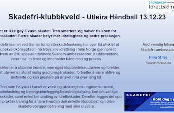 Skadefri klubb kveld med Trondheim idrettsklinkk