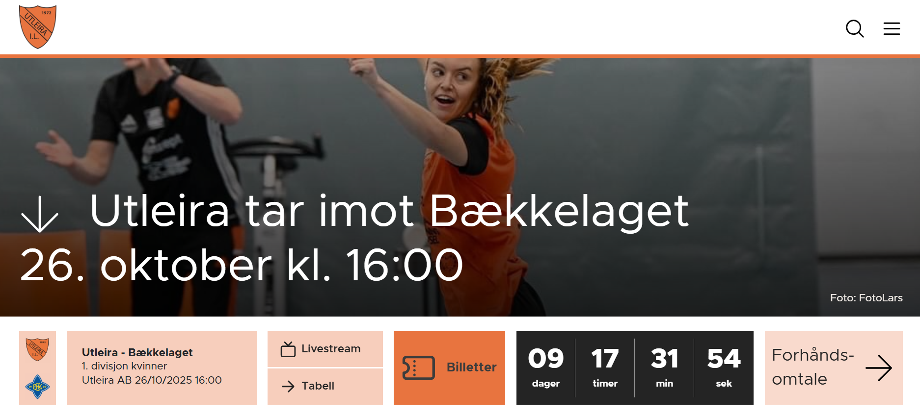 Utleira Topphåndball med ny nettside