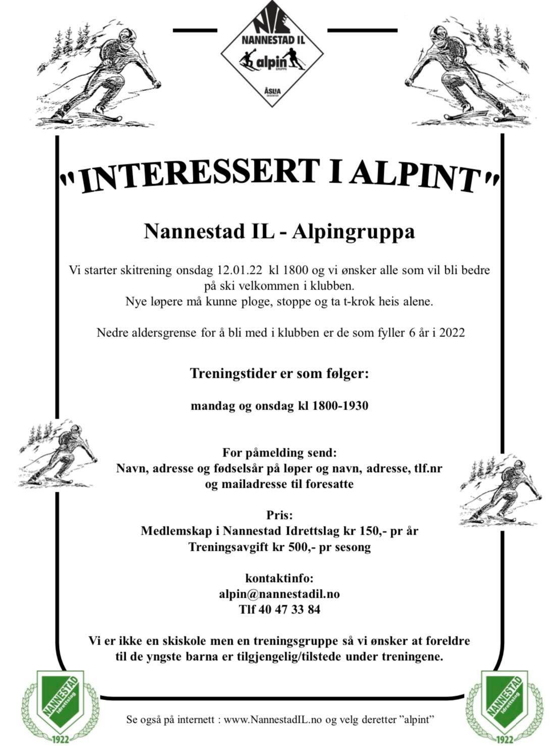 Interessert i alpint?