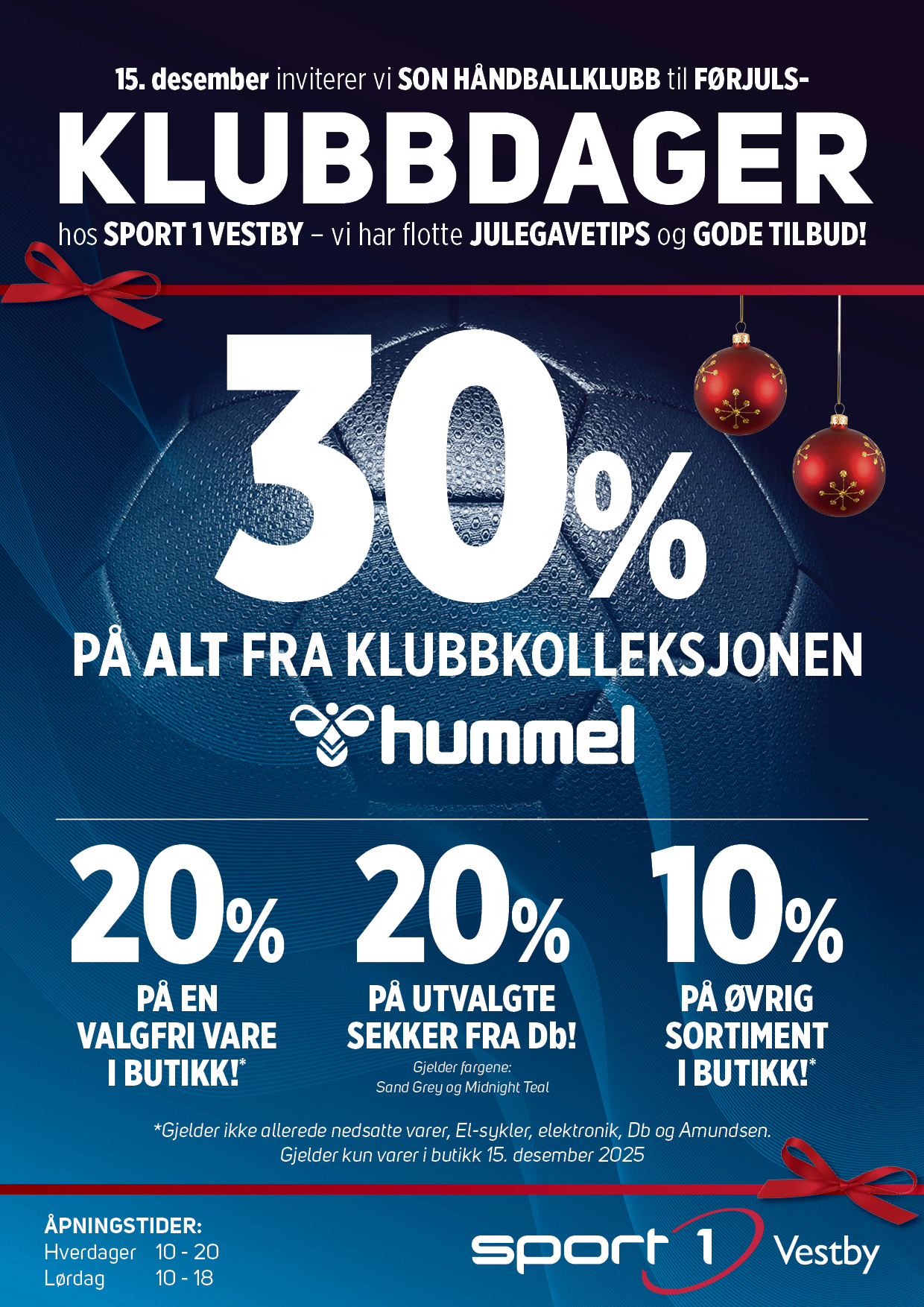 Image for Førjuls-klubbdag hos Sport 1 Vestby 15. desember