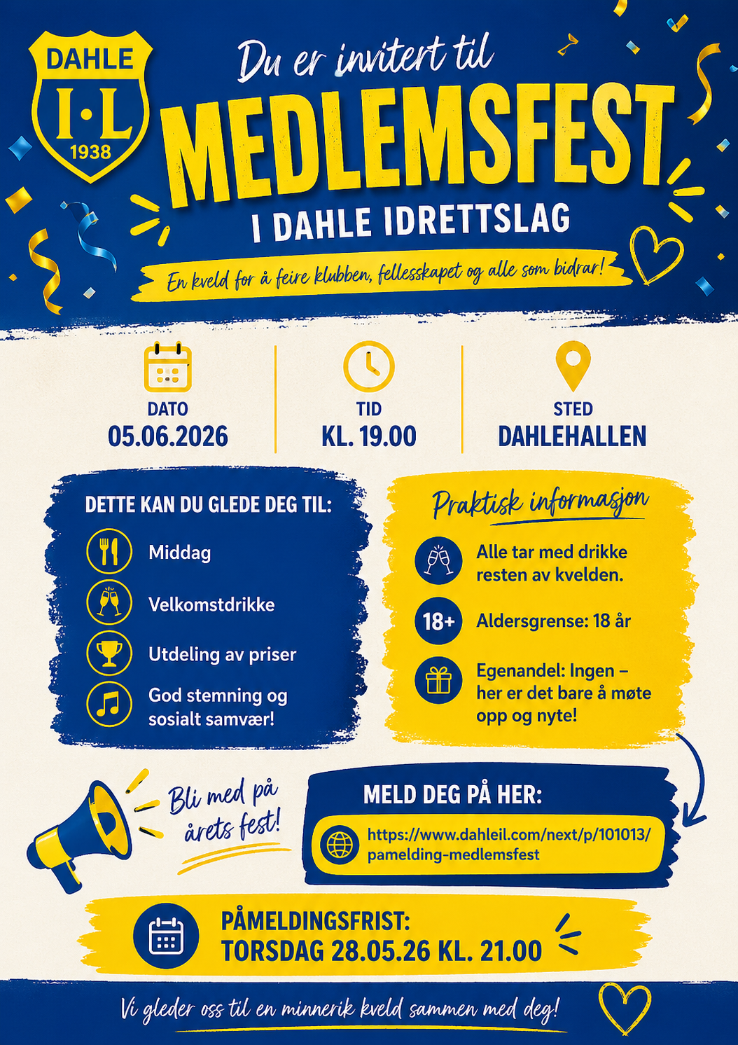 Image for Invitasjon til medlemsfest den 05.06.2026