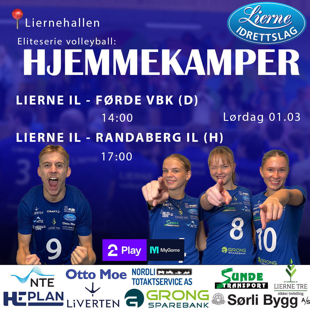 ELITESERIEKAMPER I LIERNEHALLEN LØRDAG 1. MARS