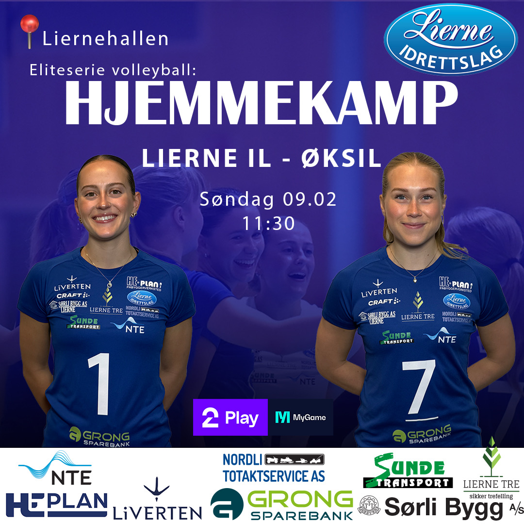 Image for ELITEVOLLEYBALL kvinner: Lierne - Øksil SØNDAG 9.FEBRUAR kl 11.30