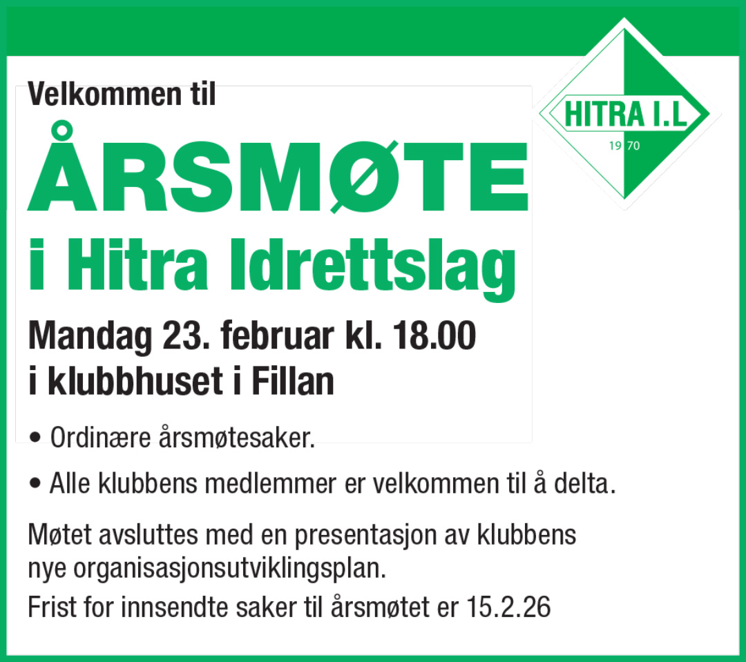 Velkommen til årsmøte 23. februar