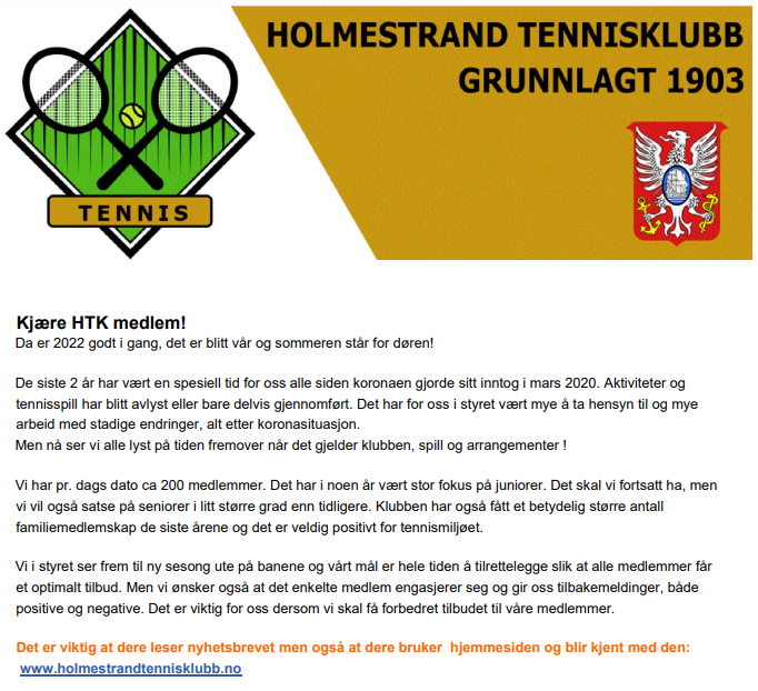Nyhetsbrev fra HTK Mars 2022