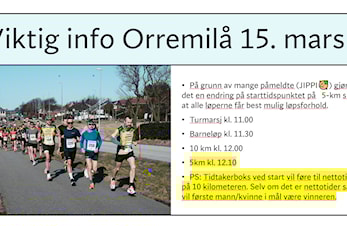Viktig info om Orremilå 2025 på lørdag 15. mars💚