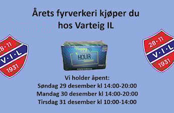 Årets fyrverkeri kjøper du hos Varteig IL