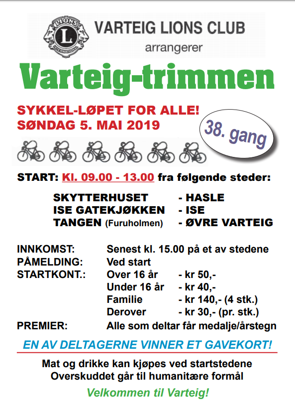 Varteig-trimmen 5 mai