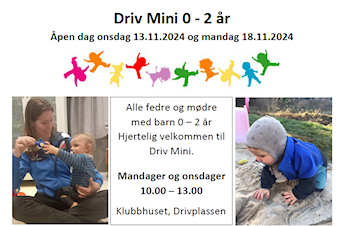 Oppstart Driv Mini 0 - 2 år, 13.11.2024