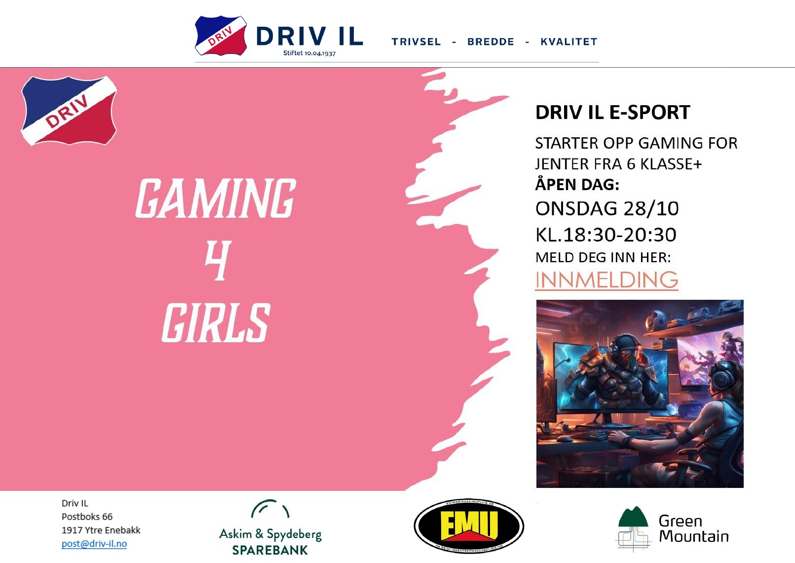 Gaming 4 Girls - Åpen dag 28/10 