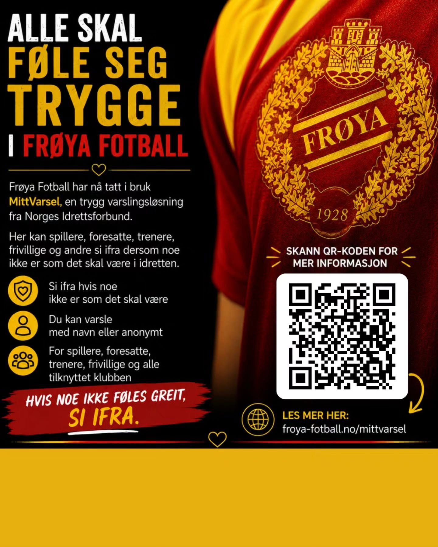 ⚽️ Alle skal føle seg trygge i Frøya Fotball🧡