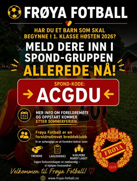 ⚽️ Frøya Fotball søker nye spillere!🧡