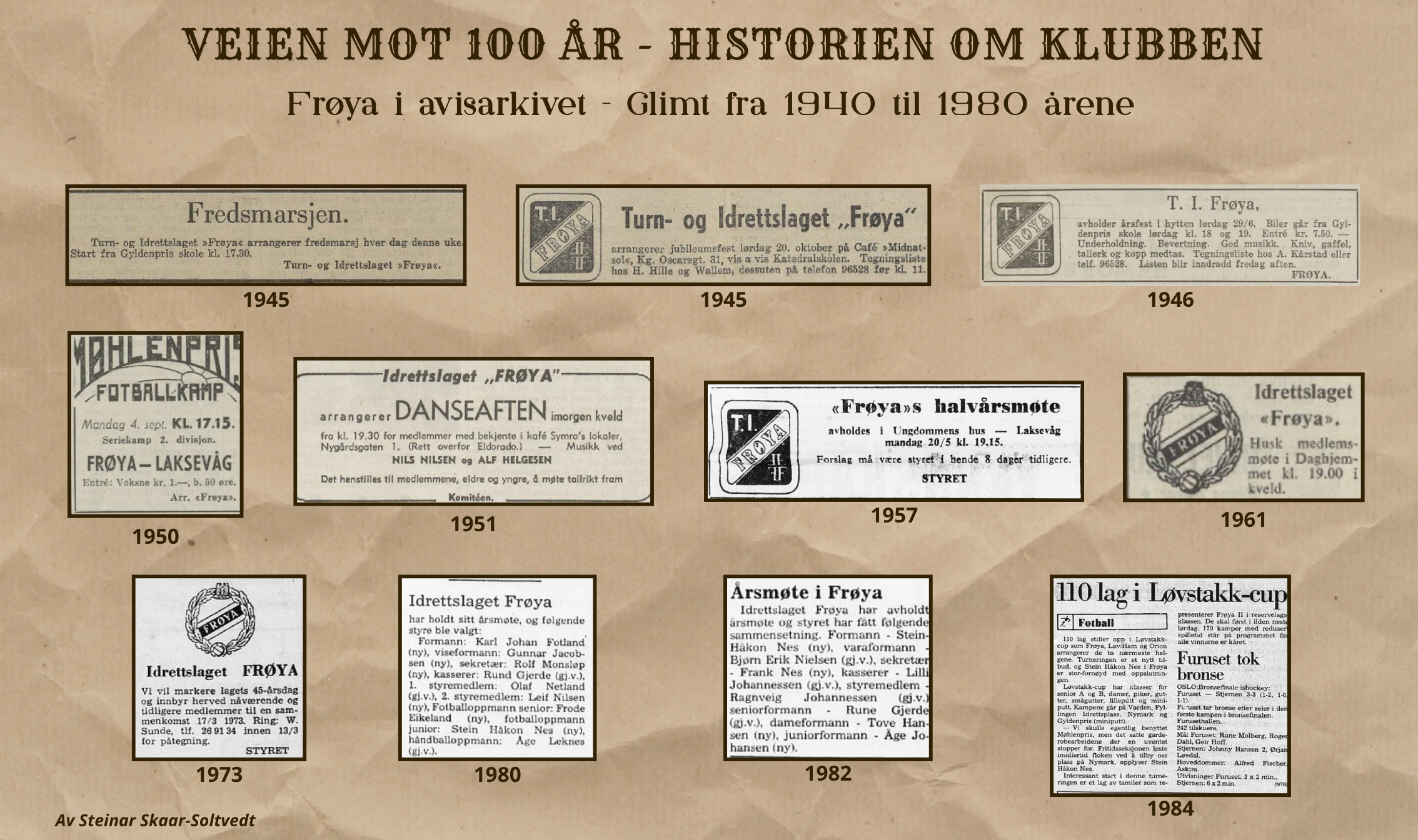 Image for Frøya i avisarkivet - Glimt fra 1940 til 1980 årene