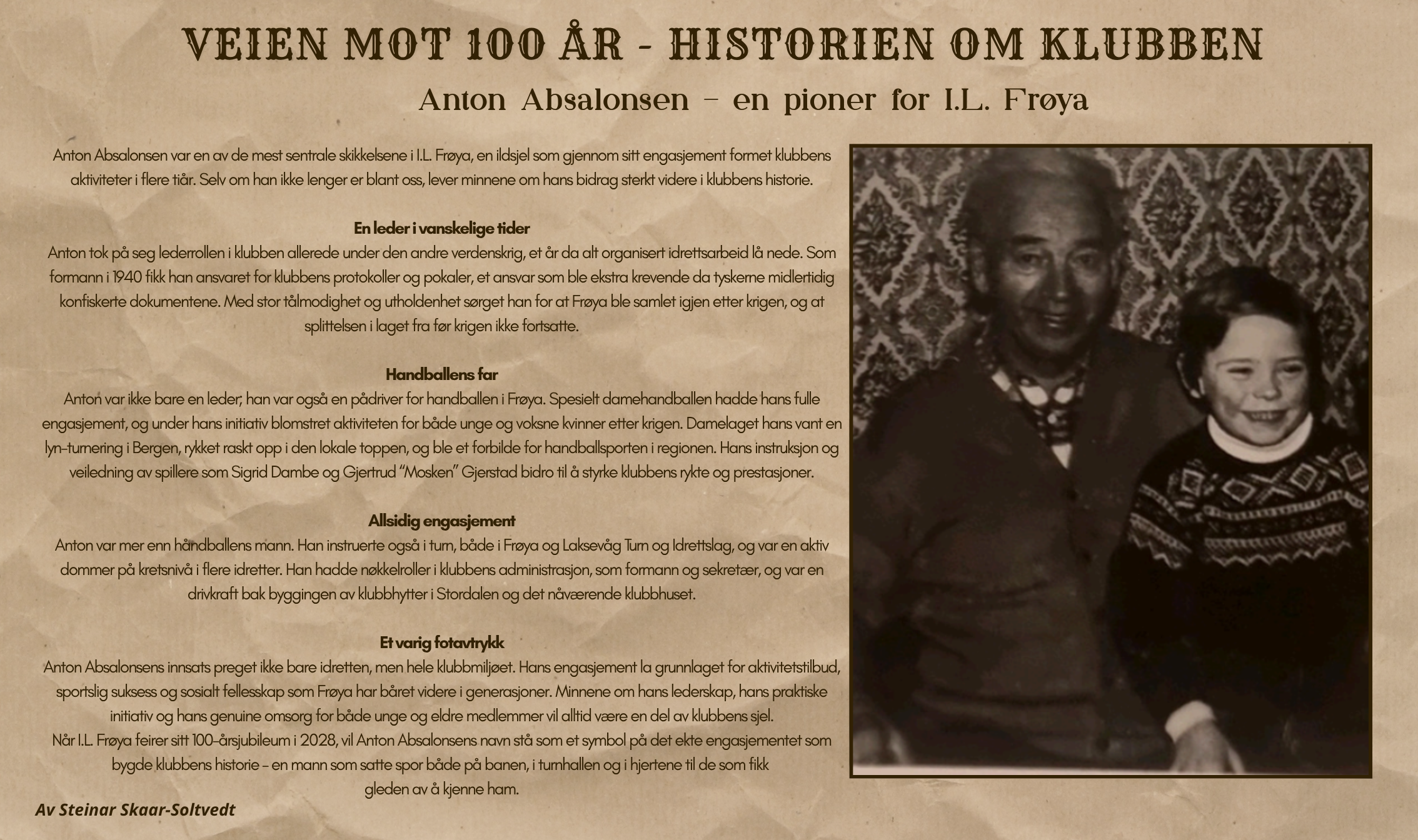 Image for Anton Absalonsen - en pioner for I.L Frøya