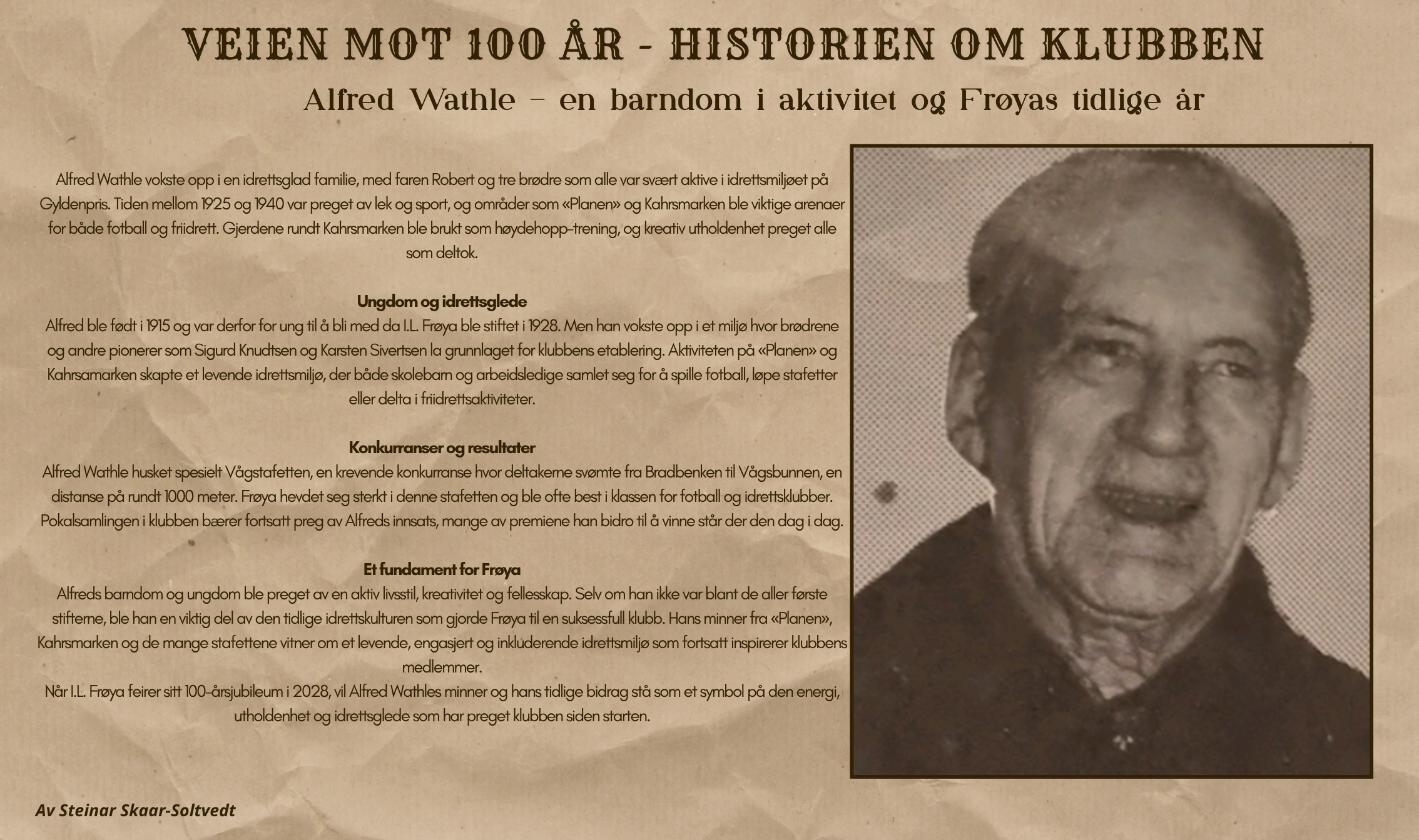 Image for Alfred Wathle - en barndom i aktivitet og Frøyas tidligere år