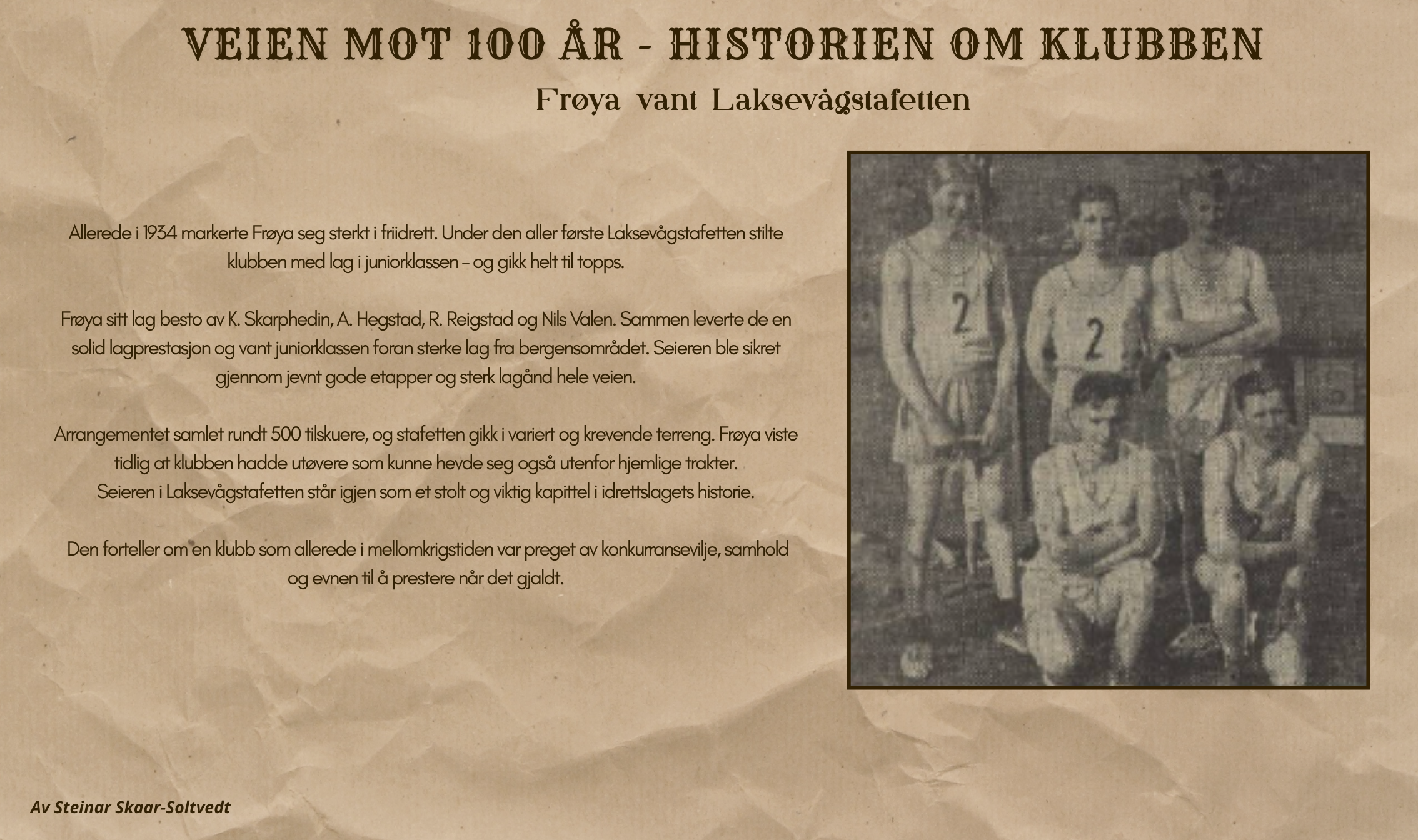 Image for Frøya vant Laksevågstafetten
