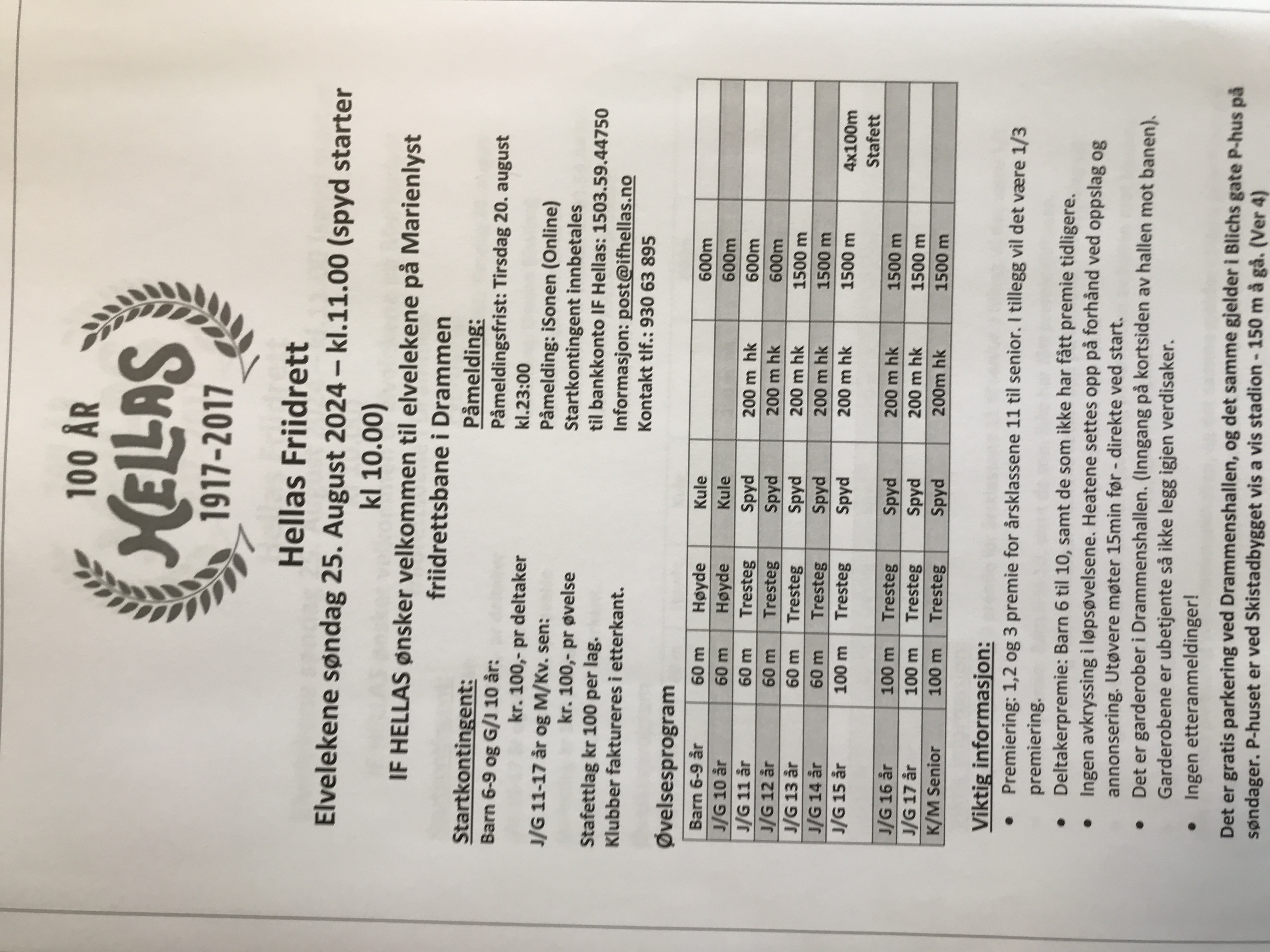 Elvelekene søndag 25.august - påmeldingsfrist tirsdag 20.august - meld på!