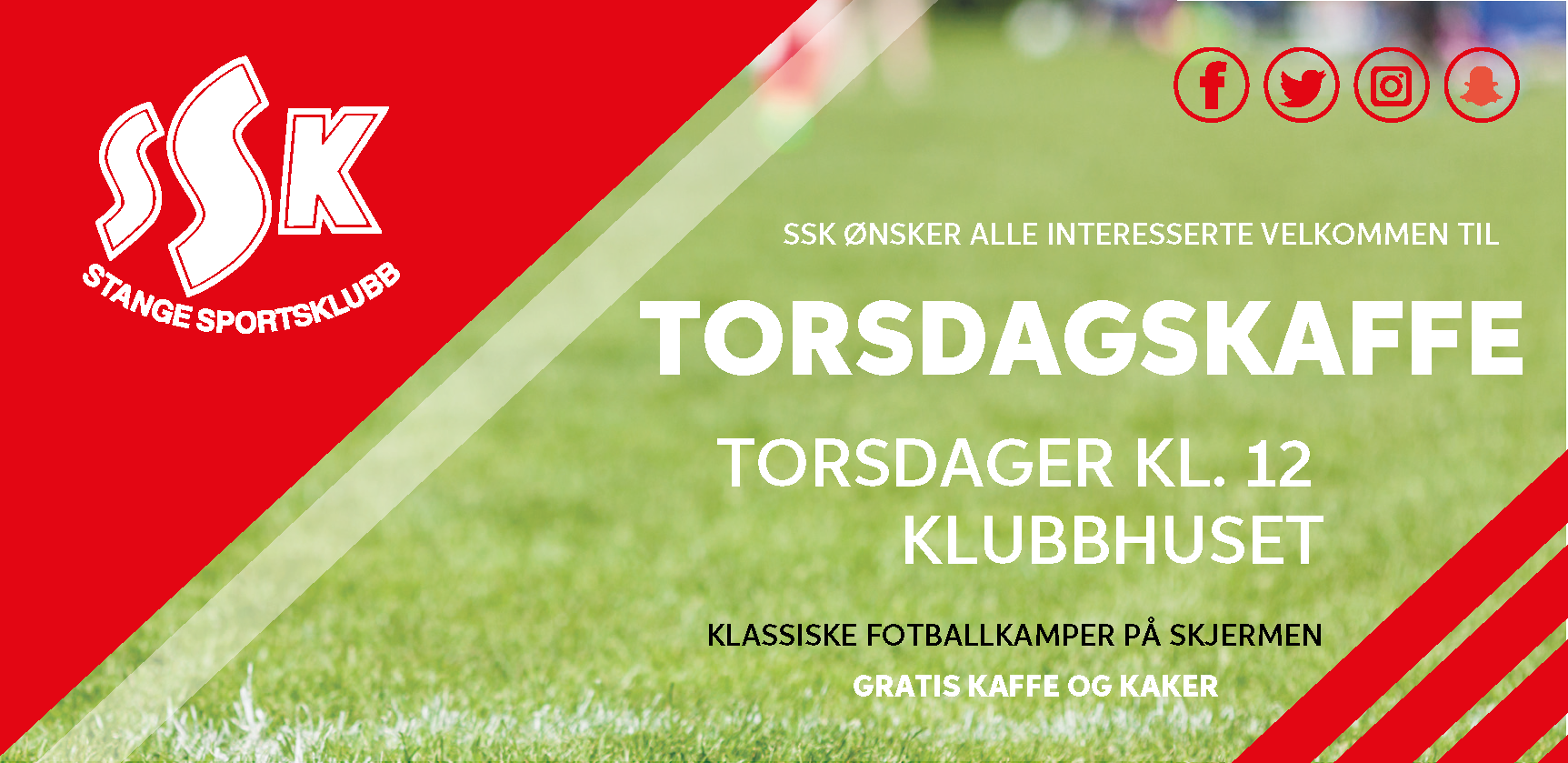 Åpent kontor og torsdagskaffe på klubbhuset