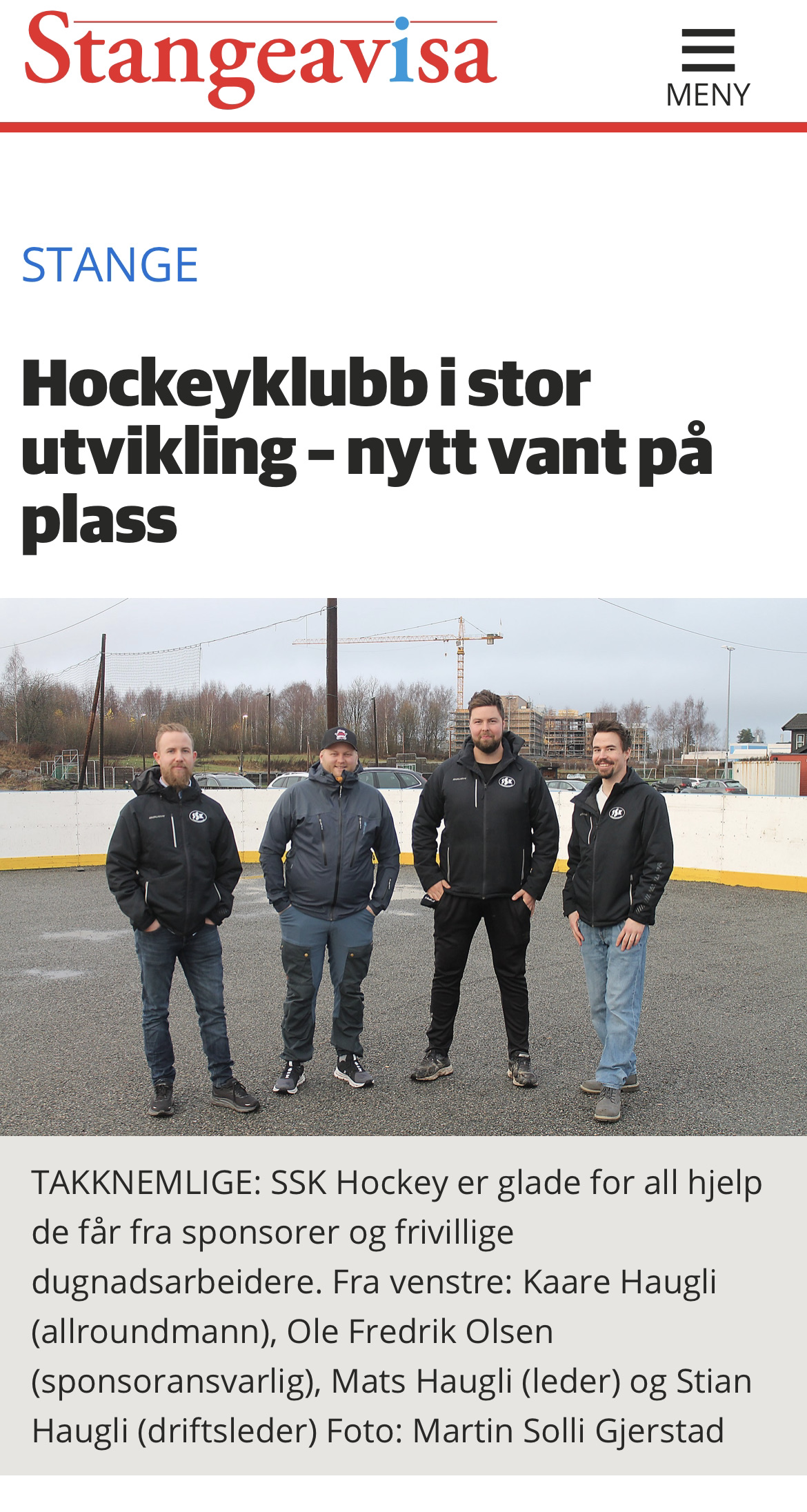 Tusen takk til alle bidragsytere for SSK hockey!