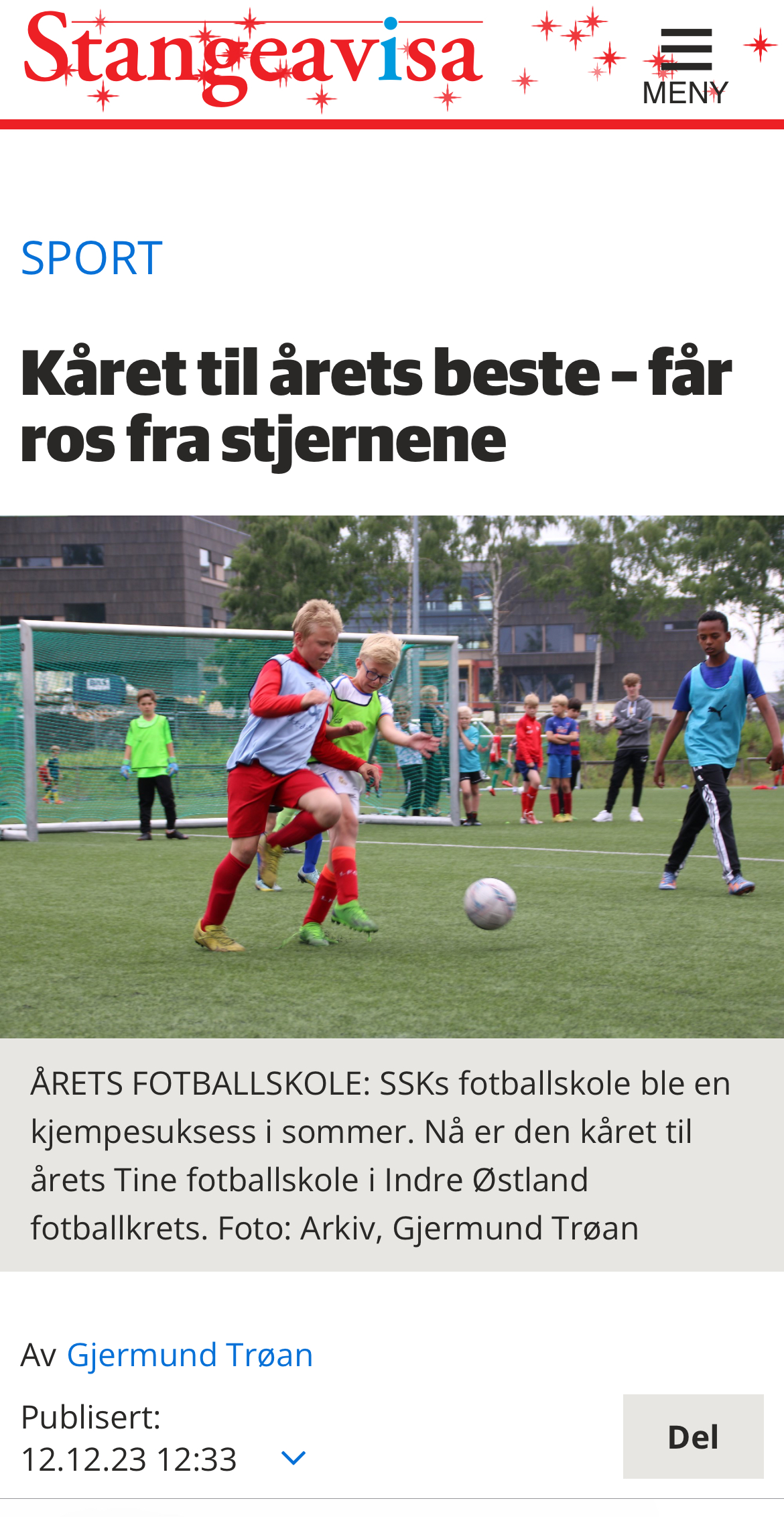 SSK kåret til årets beste fotballskole 2023