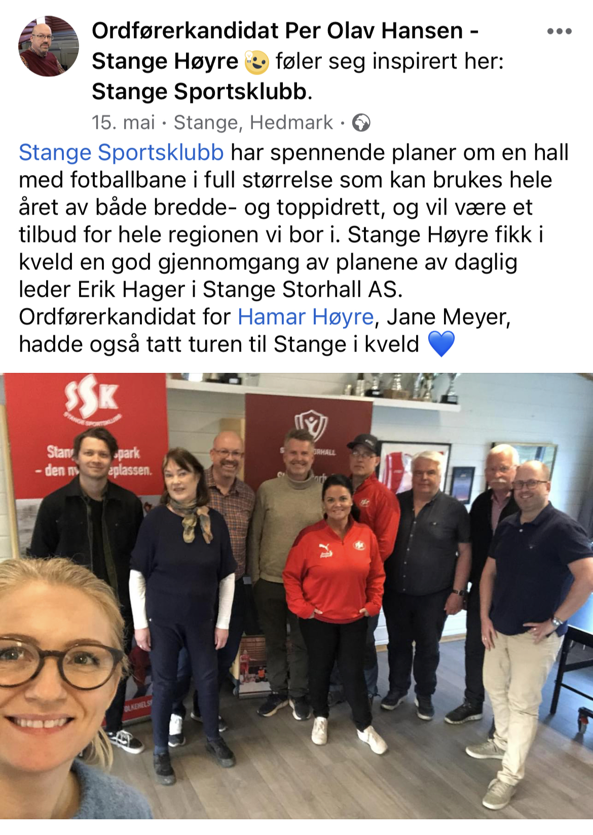 Høyre politikere er positive til Stange Storhall