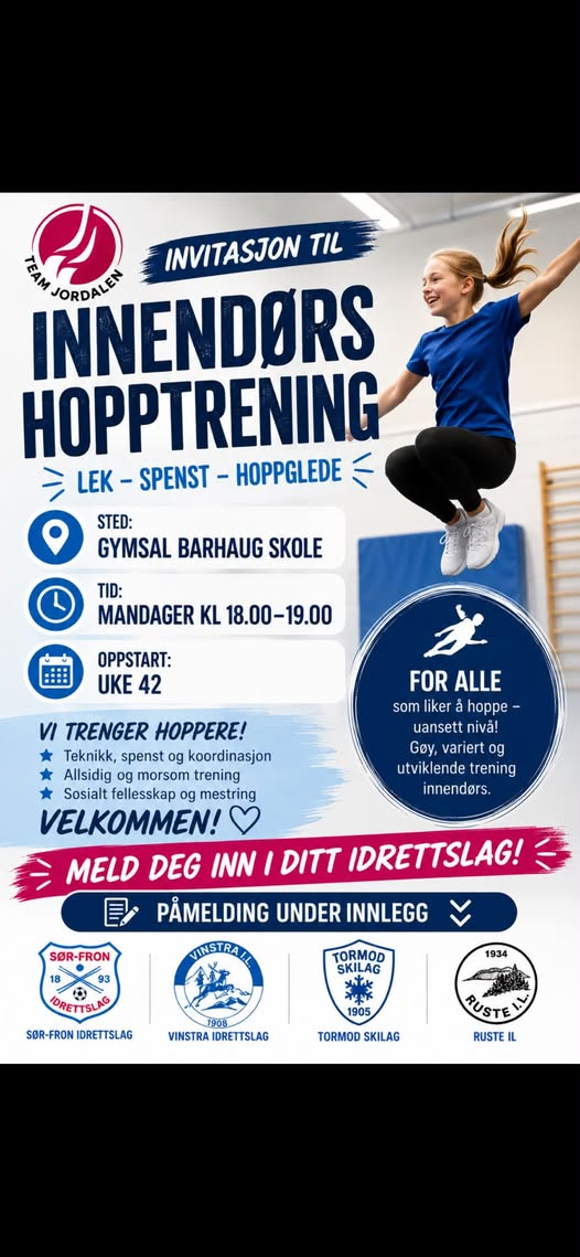 Hopptrening og allidrett starter i uke 42