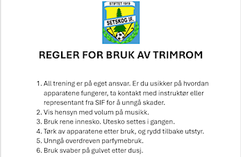 Treningsrommet i klubbhuset