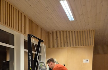 Stakemaskin på plass!